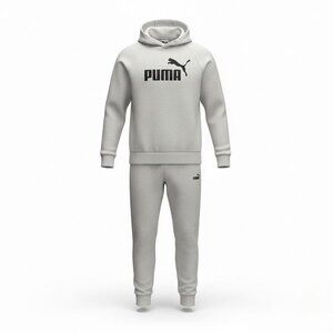 Puma Youth Gray Hoodie & Sweatpants Set Casual Wear Logo Matching Sz M(10/12)